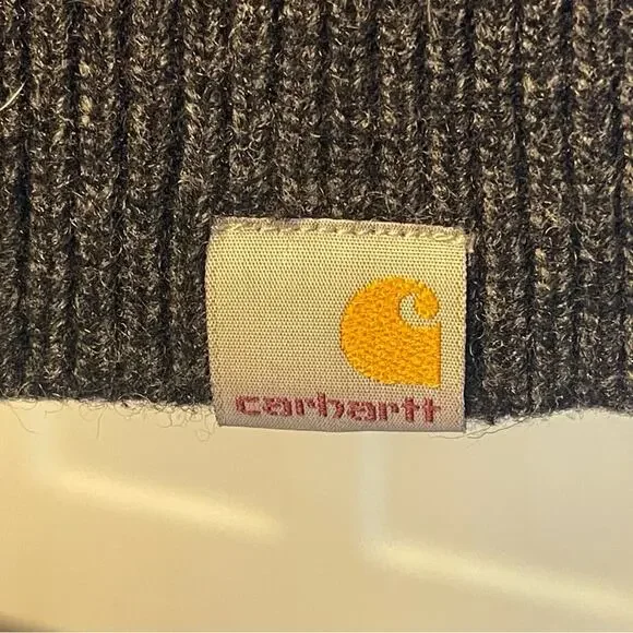 Carhartt WIP Allen Gray Cardigan, Lamb’s Wool Blend, Casual, Preppy, Academic S